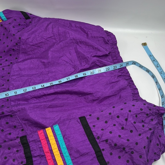 Vintage Adolfo Sport Women’s Windbreaker Jacket Small 90’s Neon Purple Full Zip - Picture 7 of 8